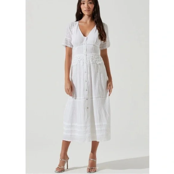 ASTR The Label Honeymoon Lace Midi Dress - Picture 1 of 11